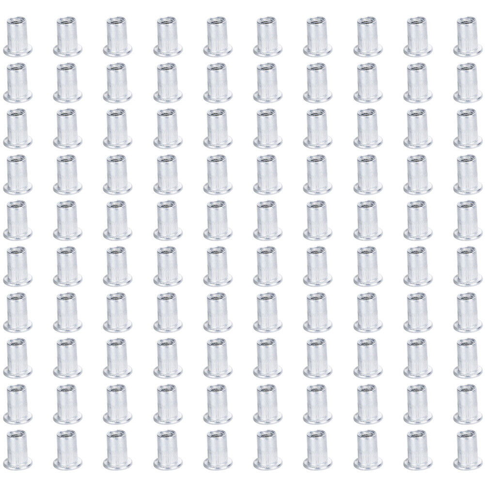 US 100-200 Pack 1/4-20 Aluminum Flange Nutserts Rivet Nut Rivnut Nutsert