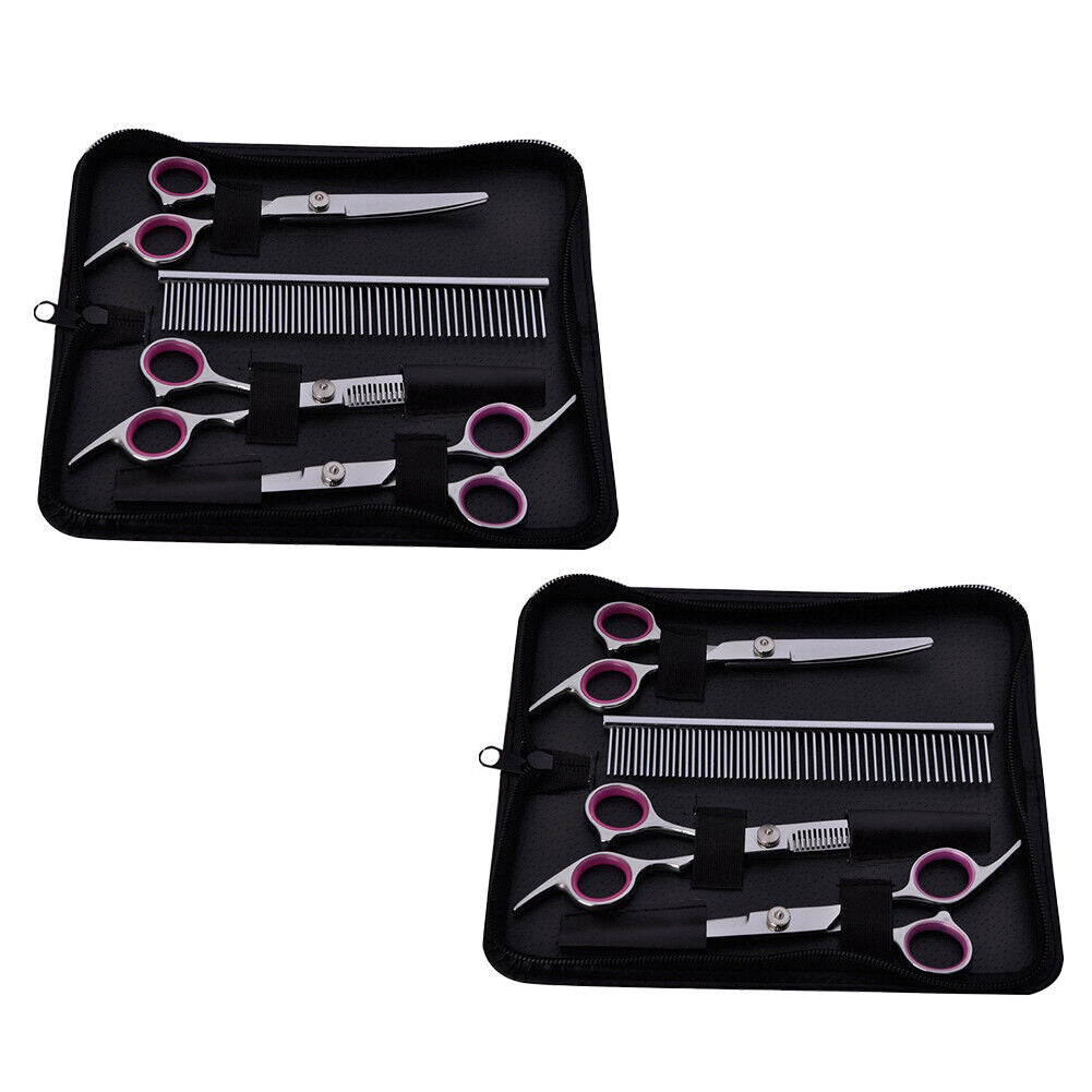 US Pet Dog Grooming Scissors Stainless Straight Curved Thinning Shears Trimmer