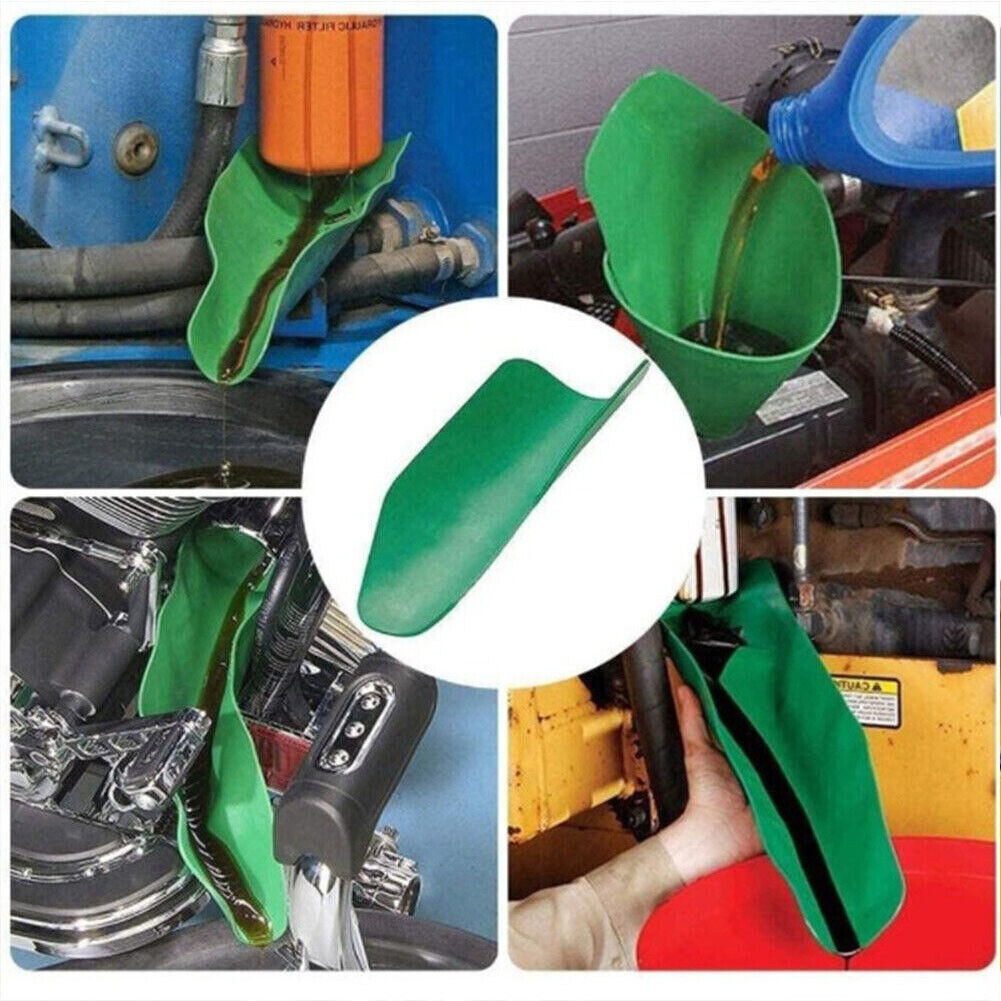 US 2-4 Pc 19.68''x7.87'' Funnel Oil Draining Tool Foldable Filter Reusable Drain