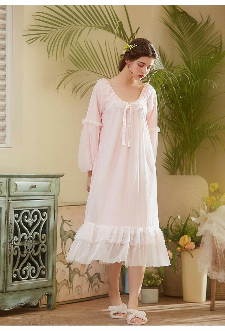 Women's Vintage Victorian Sleepwear Sleeveless/Short/Long Sleeve Sheer Nightgown