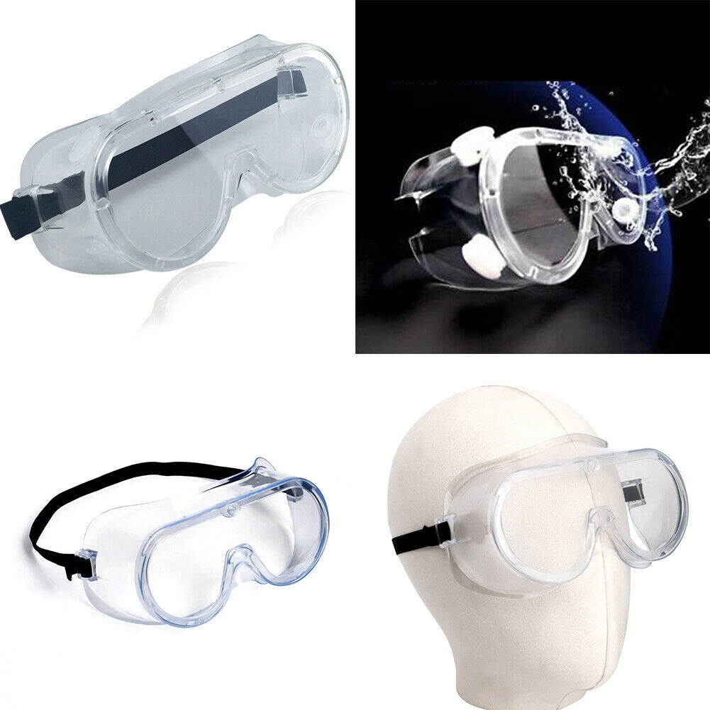 US 2-4 Pcs Safety Goggles Anti-Fog Over Glasses Eyes Protect Lab Work Clear Lens