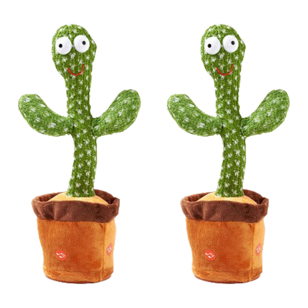 US 1-2 Pcs Tiktok Dancing Cactus Repeat Talking Plush Toy Singing Education Deco