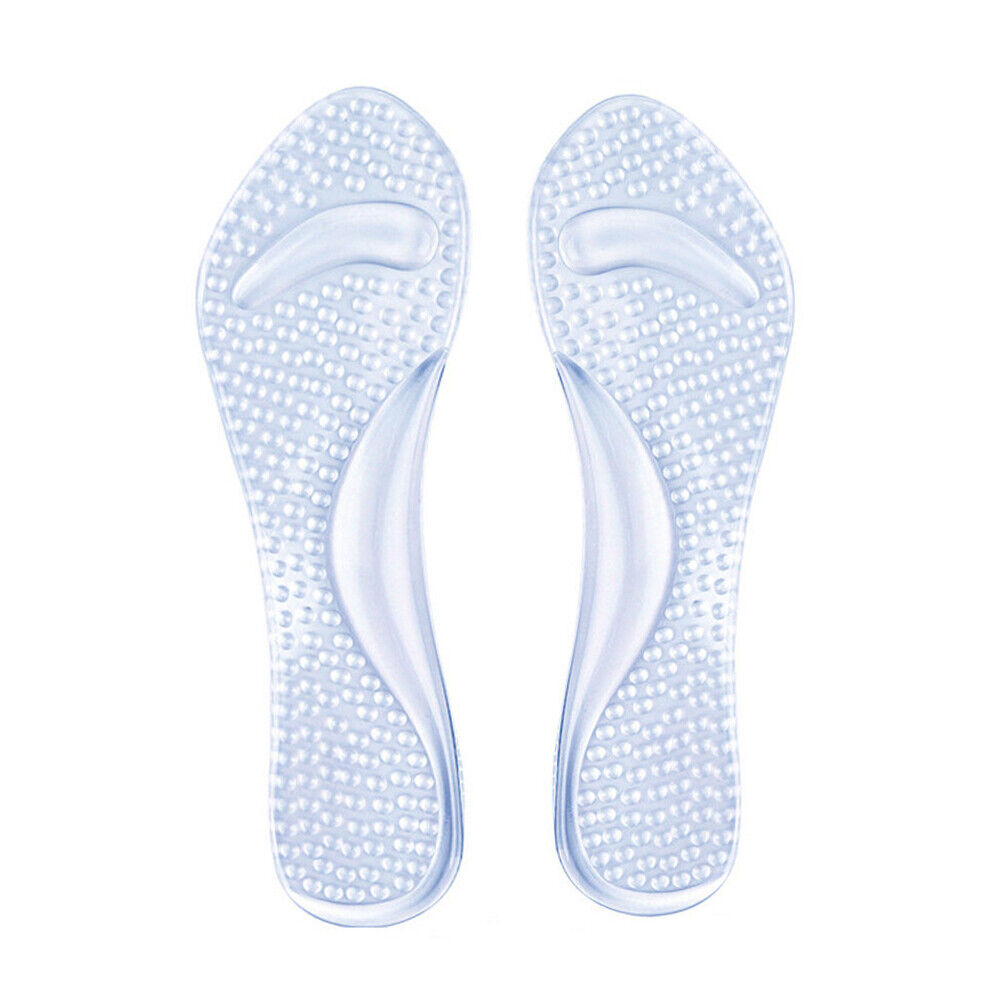 US 2-4 Pairs Massaging Silicon Gel Insoles Relief Pain High Arch Support Insole