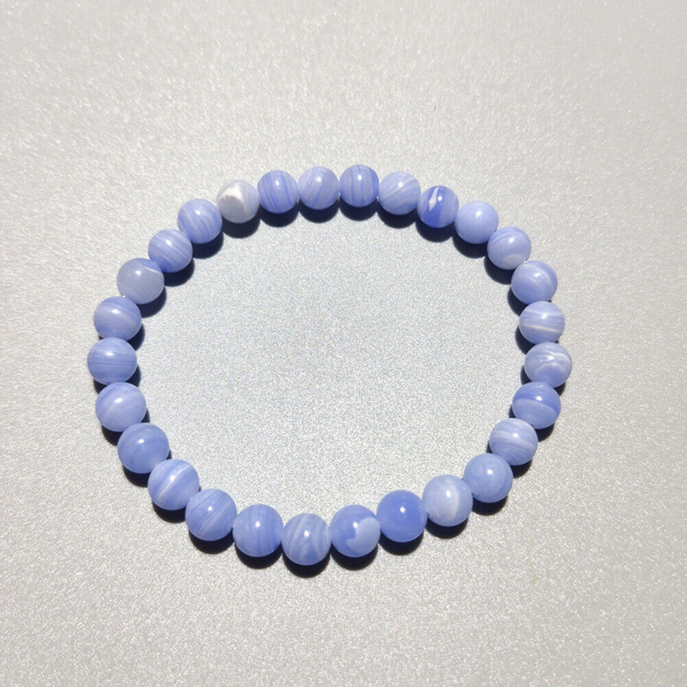US 6/8/10 MM Purple Blue Lace Stone Beads Round Loose Bulk Beads Jewelry Making
