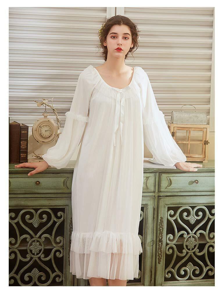 Women's Vintage Victorian Sleepwear Sleeveless/Short/Long Sleeve Sheer Nightgown