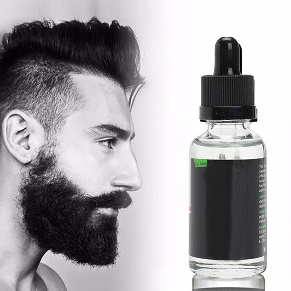 US2-4Pc Beard Growth Oil Serum Fast Growing Beard Mustache Facial Hair Grooming