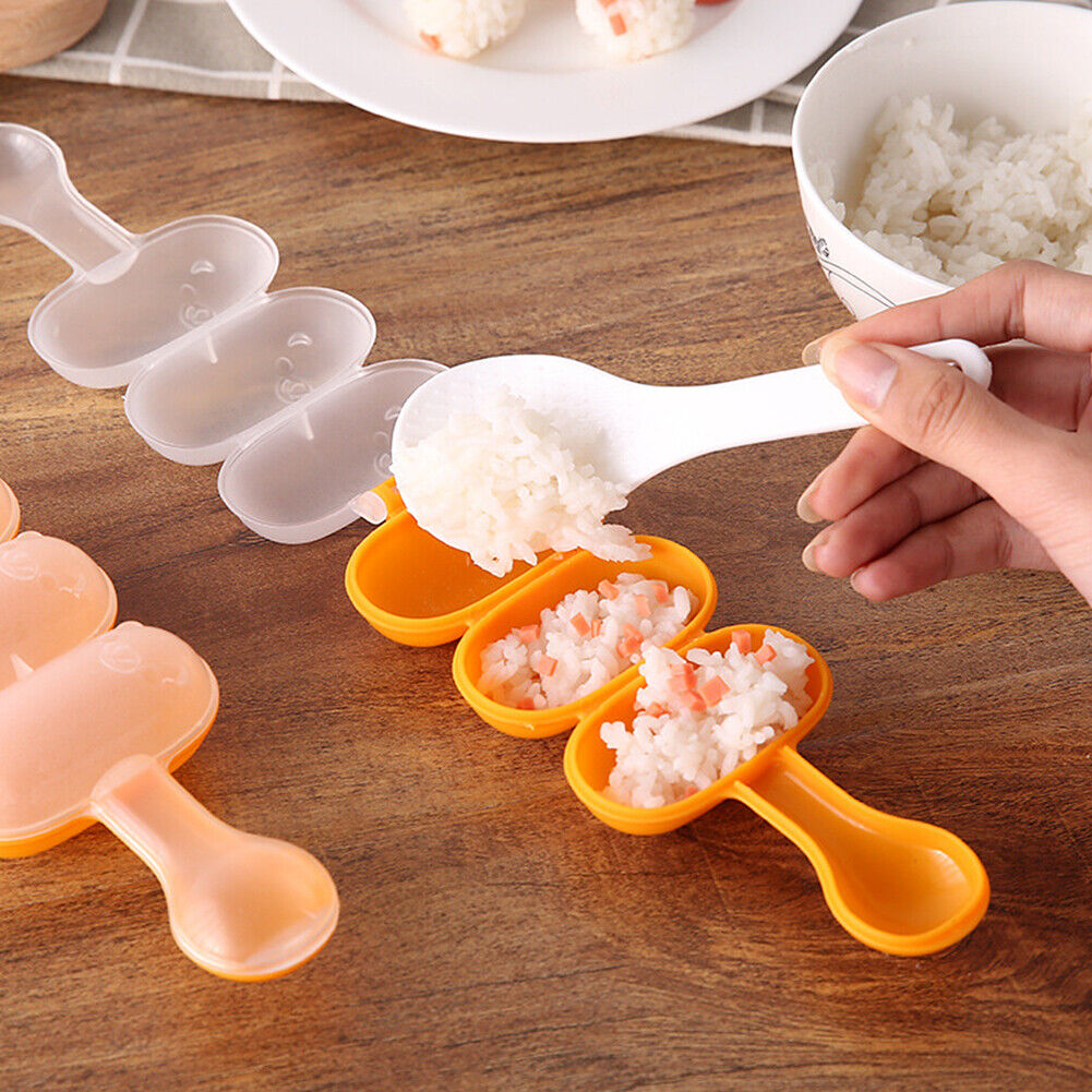 US 2-4 Pack DIY Rice Ball Mould with a Mini Paddle Rice Ball Lunch Maker Mold