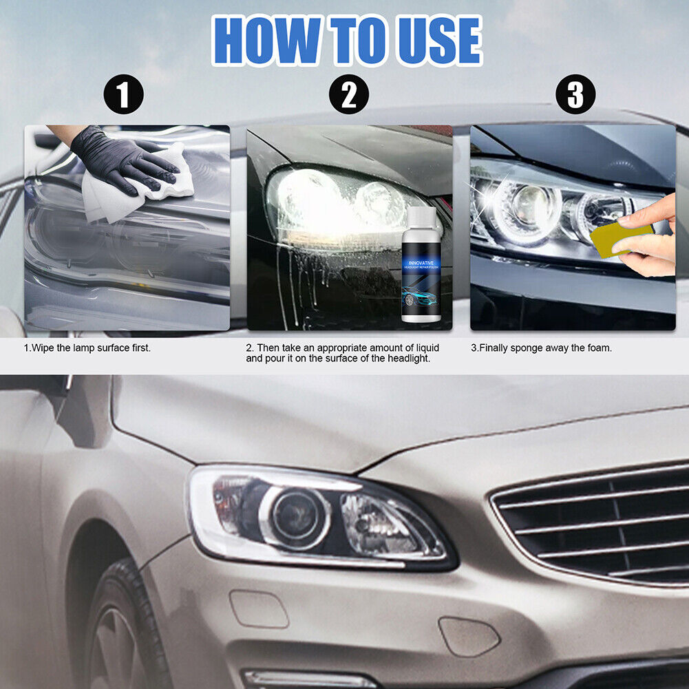 US Innovative Headlight Repair Polish Fluid Liquid Kit-Car Lamp Renovation Agent