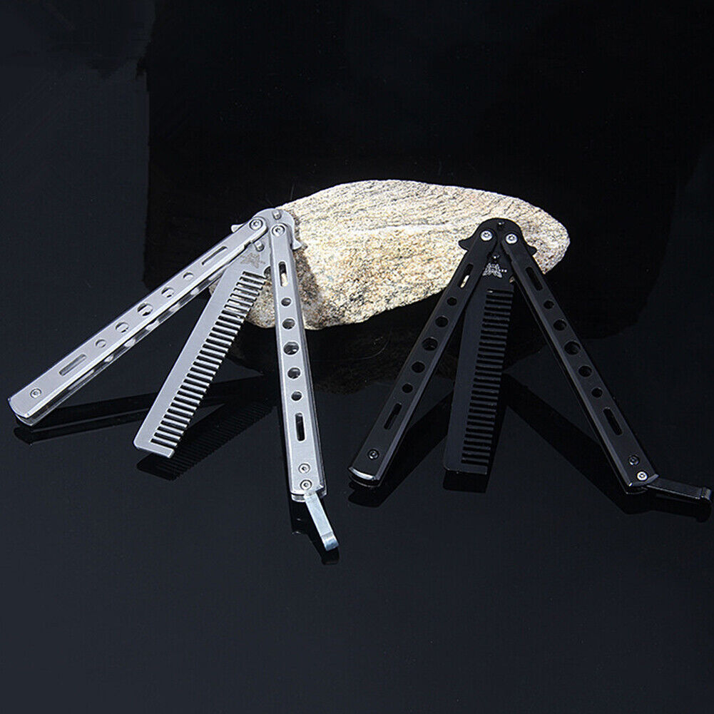 US 1-2 Pcs Practice BALISONG METAL BUTTERFLY Assorted Trainer Knife BLADE Comb B