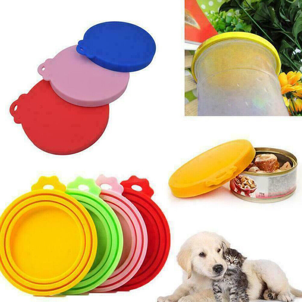 US 8-16 Pcs Pet Food Can Cover Silicone Reusable Cap Lids for Dog and Cat Food