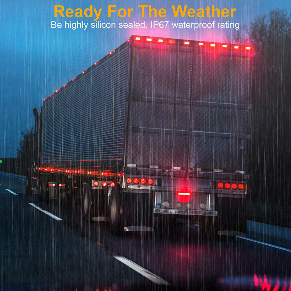 US 2-4 Pack 4" 16 LED Round Led Trailer Tail Brake Stop Turn Lights Waterproof