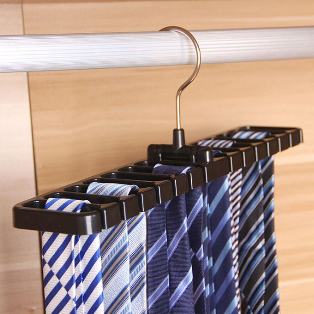 US 2-4 Pack Tie Belt Organizer Storage Rack Rotating Ties Scarf Hanger Holder