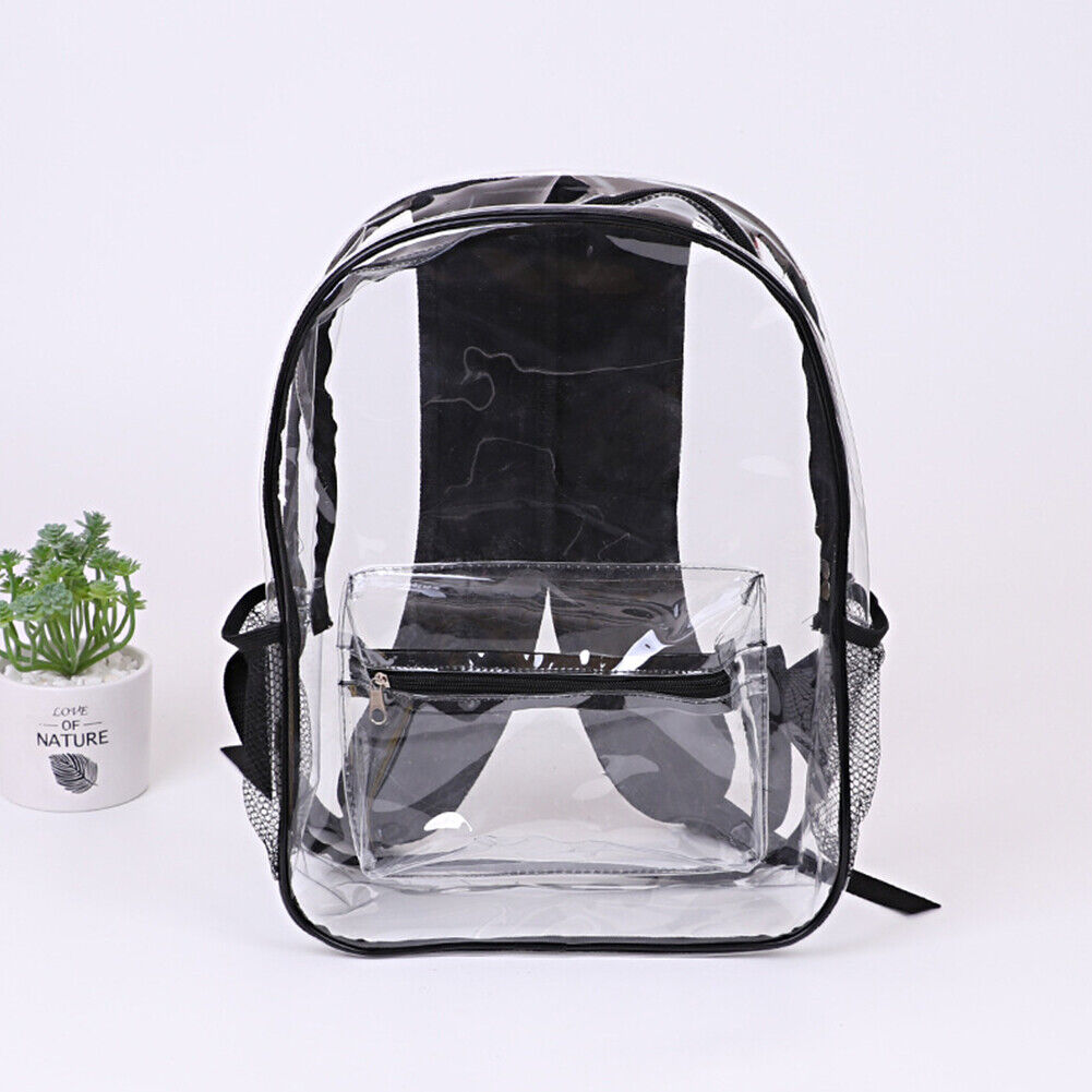 US 2 Pack Heavy Duty Clear Transparent Backpack See Through Book-bag
