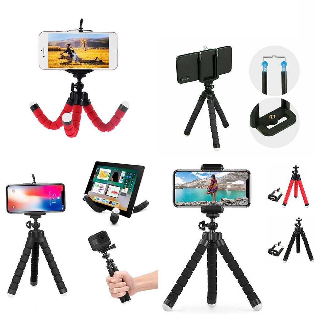 US 3-6 Pack Flexible Phone Tripod Universal Portable Holder Selfie Stand Monopod