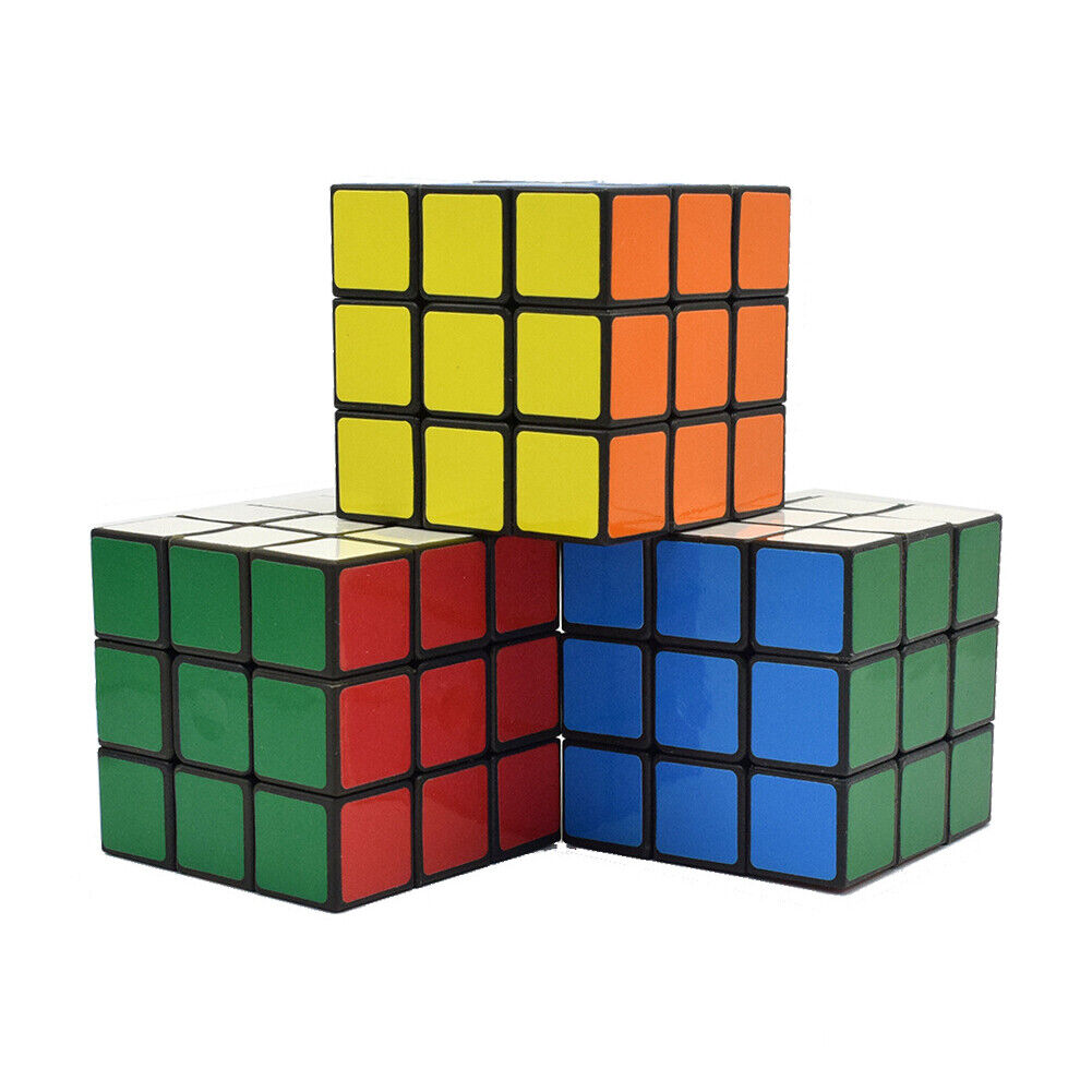 US 2-4Pc Kids Fun Rubiks Cube Toy Rubix Mind Game Toy Classic Magic Puzzle Gift