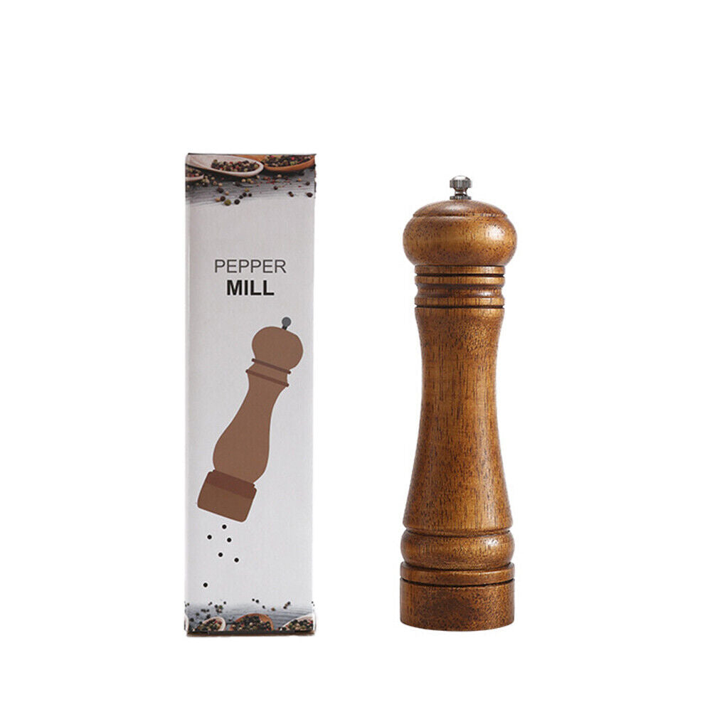 US 1-2 Pc Kitchen Tools Cooking Pepper Grinder Hand Movement Wood Pepper Mill