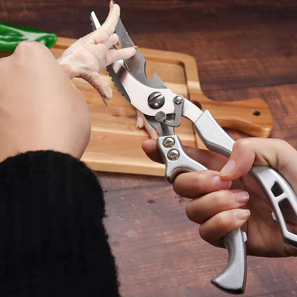 US 1-2 Pack Stainless Steel Kitchen Shears Heavy Duty Scissors Fish Chicken Bone