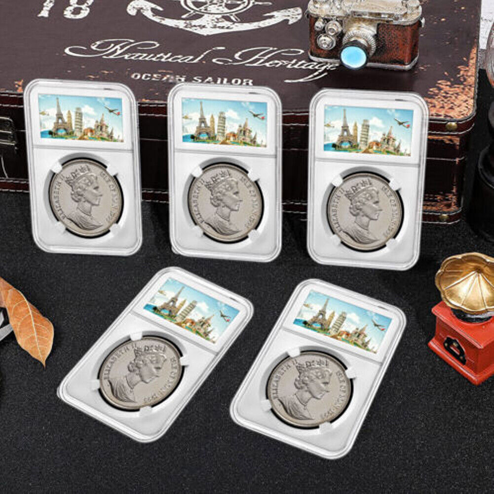 US 10-20 Pc 38mm Coin Slab Display Storage Morgan/Peace/Ike Silver Dollar Holder
