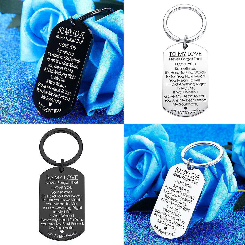 US 1-2 Pack Valentine's Day Gift For Girlfriend Wife Keychain & Necklace To Tag