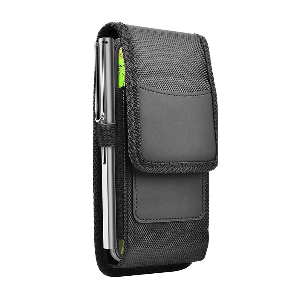 US 1-2Pcs Cell Phone Holster Leather Wallet Case Cover Belt Clip Loop Pouch Fine