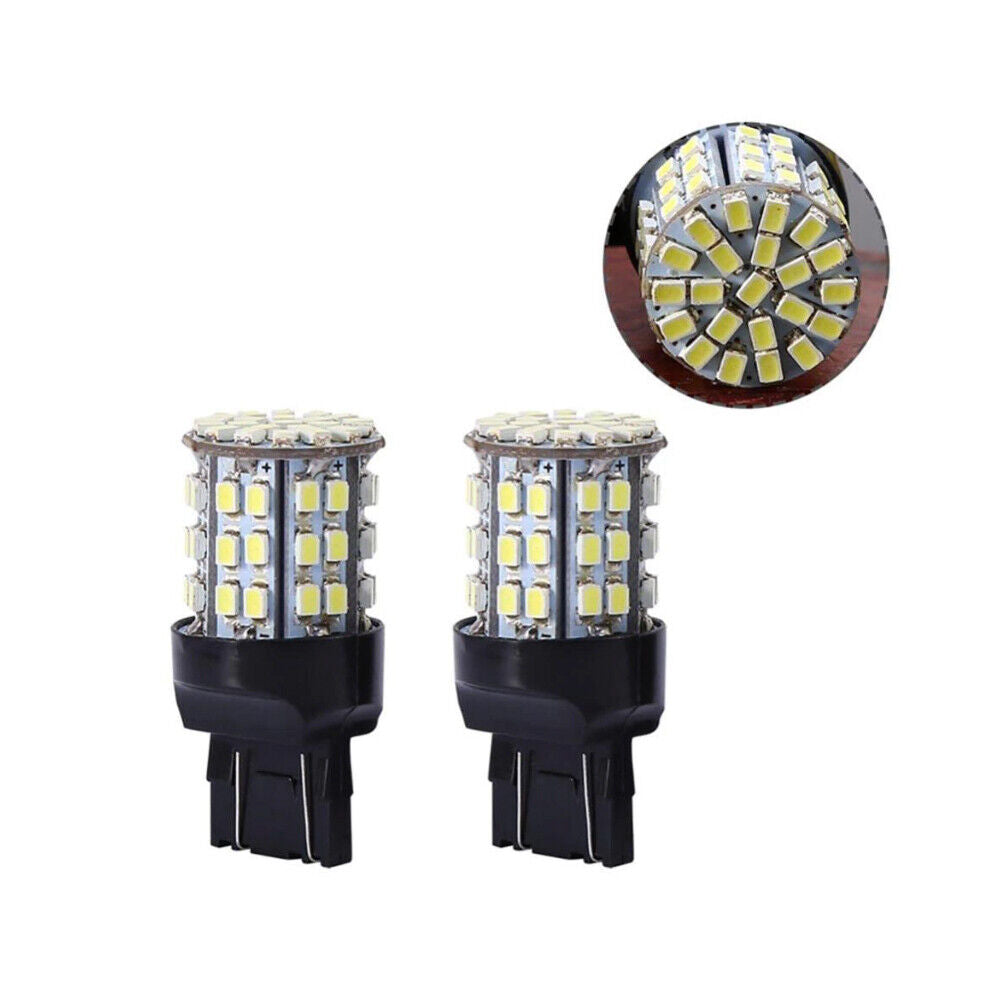 US 8-16 Pcs 3157 3156 64SMD LED Reverse Brake Turn Signal Light Bulb 6000K White