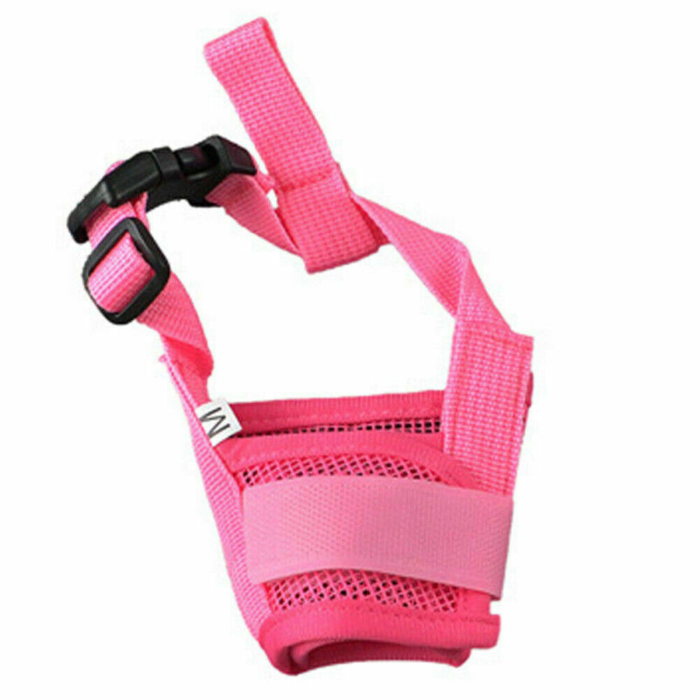 US 3-6 Dog Mask Soft Mesh Muzzle Mouth Cover Adjustable Grooming Anti Bark Bite