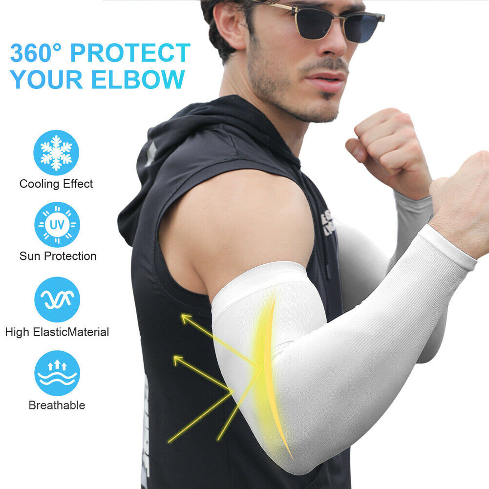 US 5~10Pairs Compression Cooling UV Protection Sun Sleeves Long Arm Cover Warmer