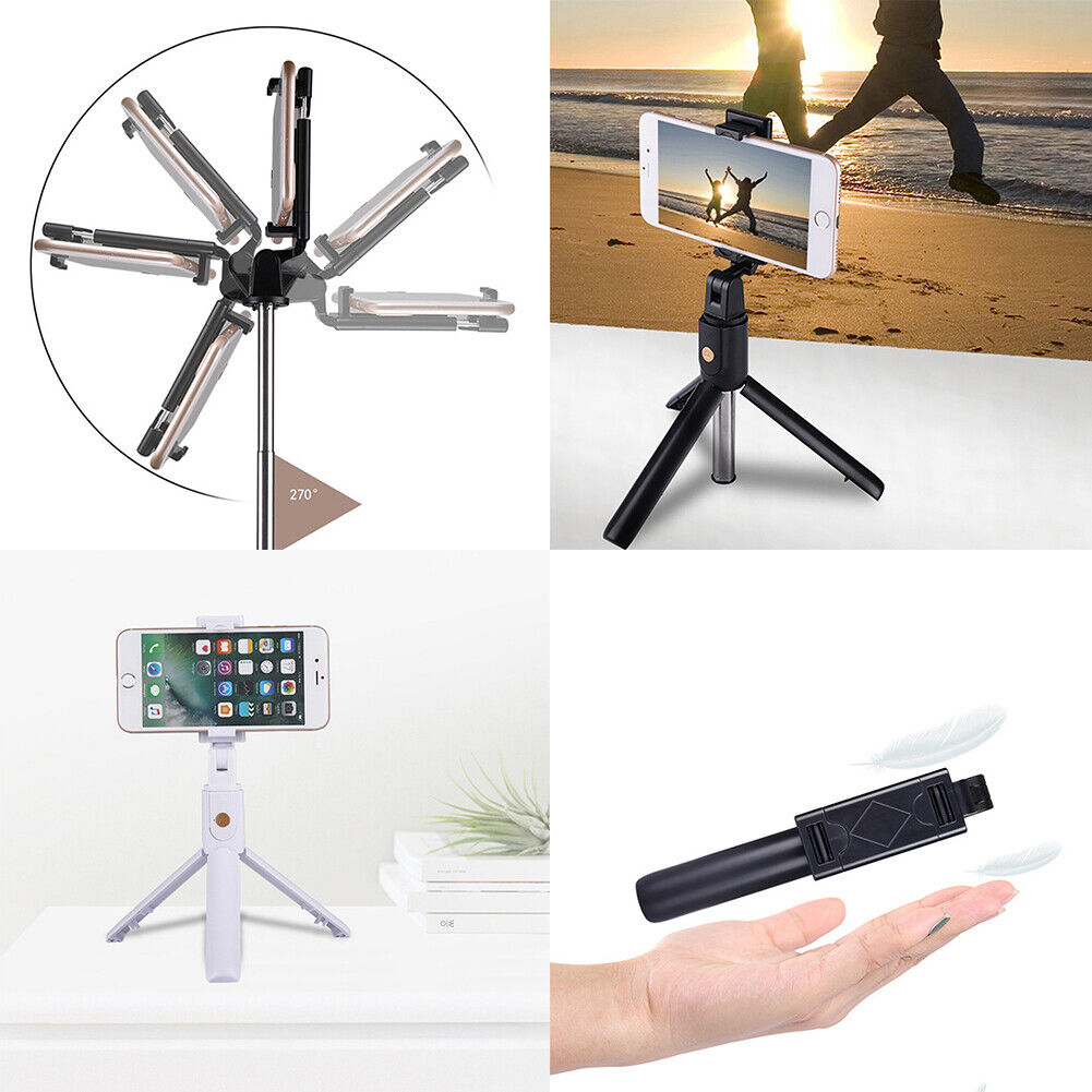 US Remote Selfie Stick Tripod Phone Desktop Stand Desk Holder For iPhone Samsung