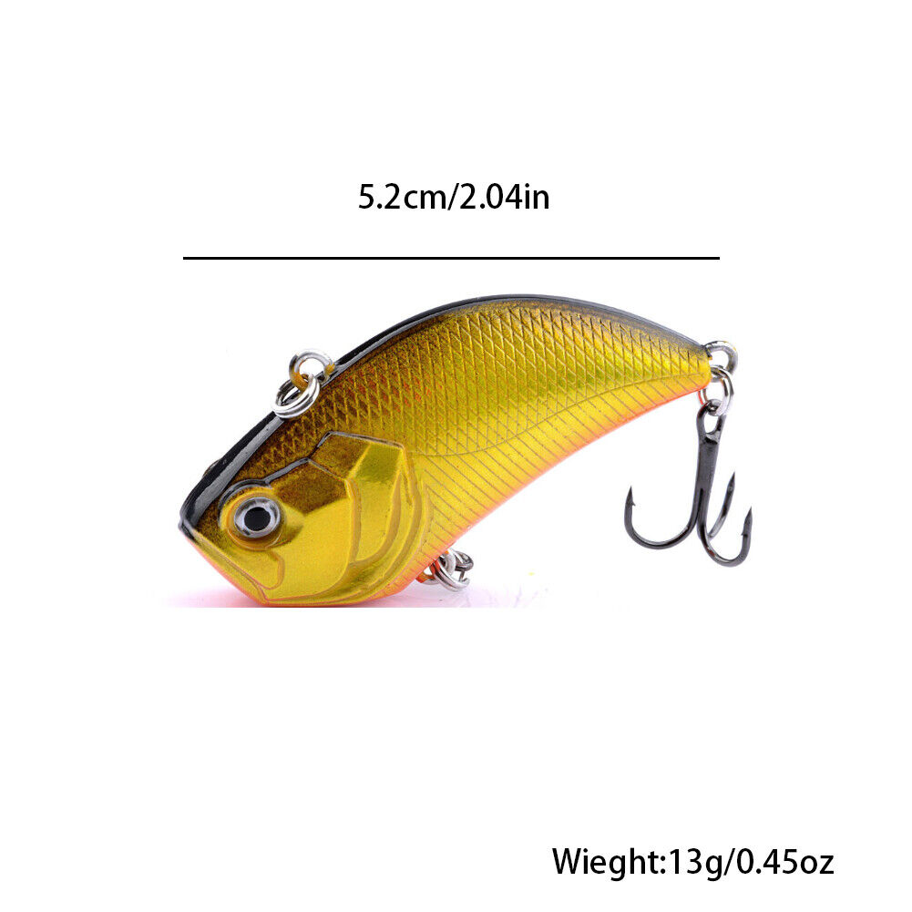US 5-10 Pc Vibration Crank Bait Fishing Lures 3/4 oz Lipless Crankbait Portable