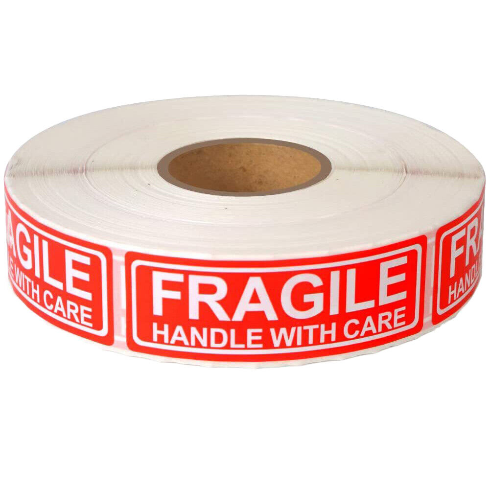 US 2000-4000 Pcs 1 x 3 FRAGILE HANDLE WITH CARE Stickers Labels Easy Peel Apply