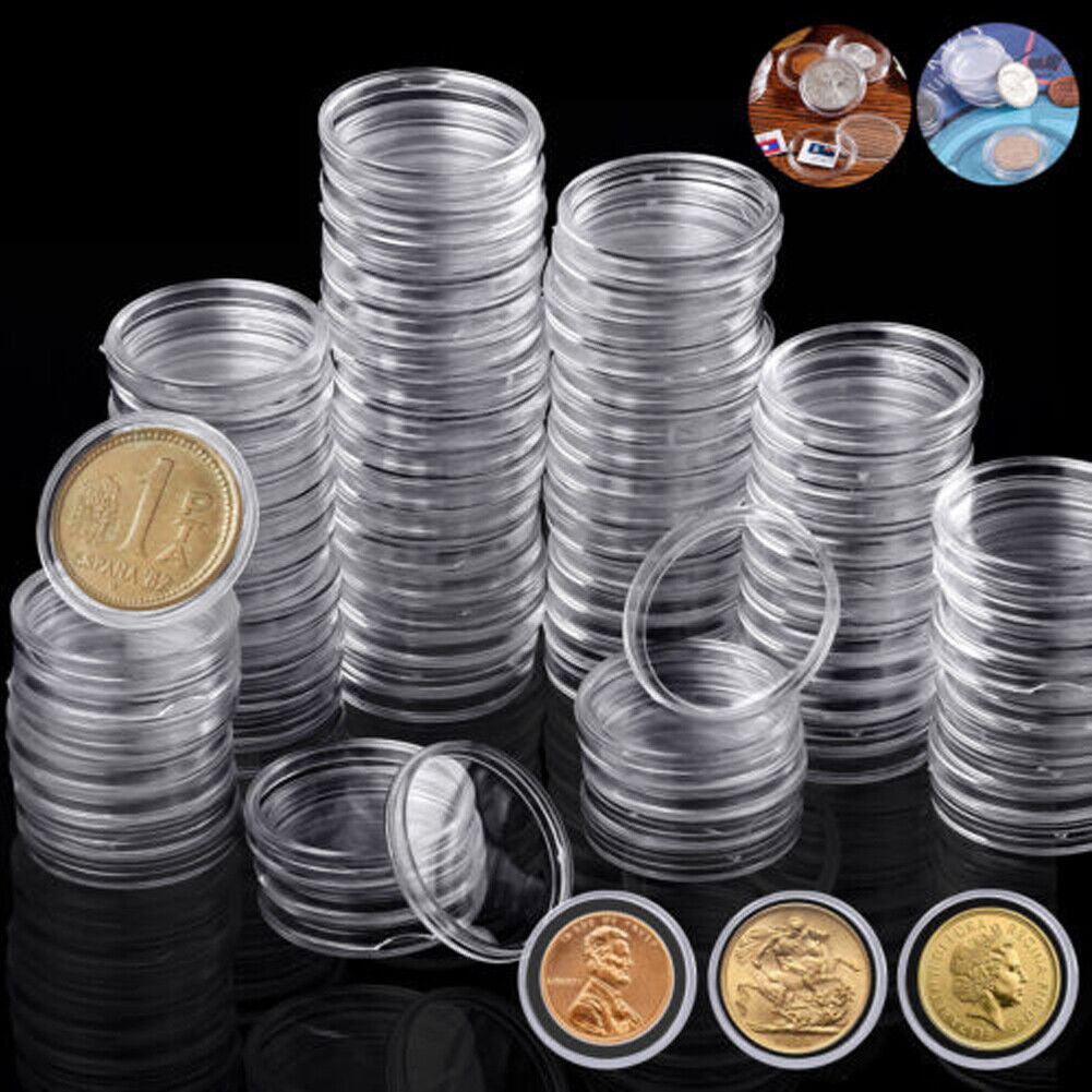 US 200-400 Coin Case Container Holder Capsule Round Display Collection Organizer