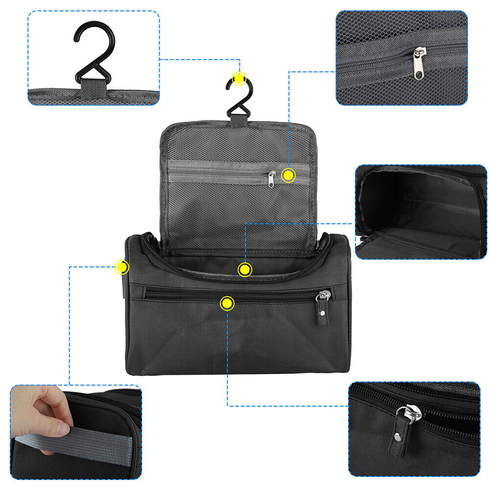 US 2-4 Pc Toiletry Bag Hanging Kit Wash Resistant Portable Makeup Organizer Case