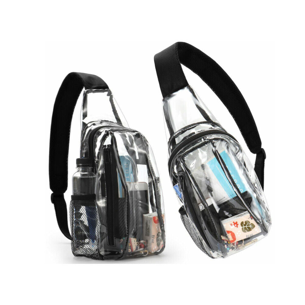 US 1-2 Pack Clear Sling Bag Stadium Approved PVC Crossbody Transparent Backpack