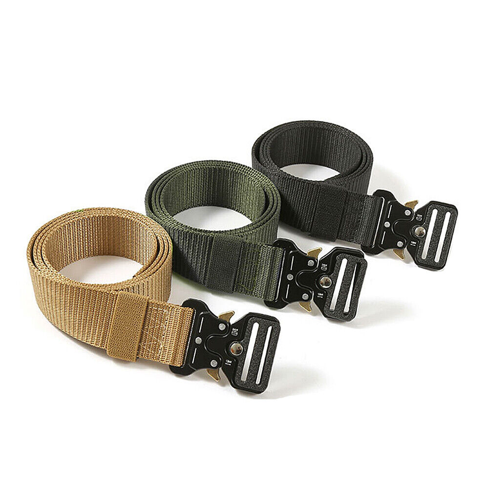 US 2-4 Pcs Military Tactical Belt Army Adjustable Quick Release Heavy Duty Belts