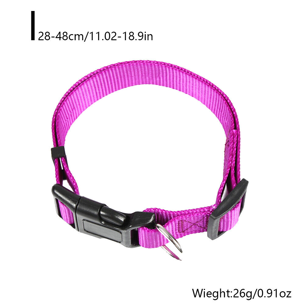 US 4-8 Pack Dog Pet Adjustable Nylon Collar Small Medium L XL With Buckle Puppy