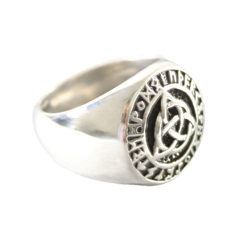 US 1-2 Pack Mens Viking Rune Celtic Irish Trinity Knot Ring Stainless Steel
