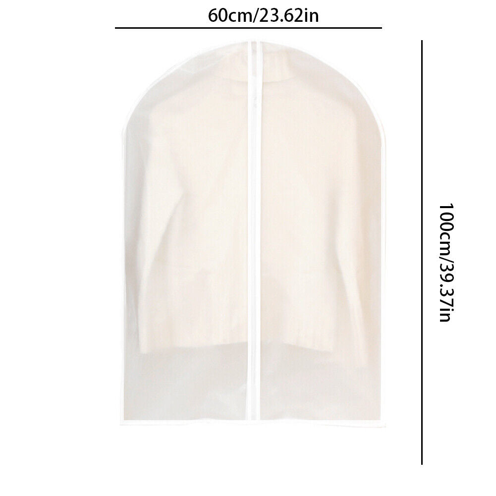 US 6-12Pc Hanging Garment Bag Lightweight Clear Full Zipper Suit Bags Dust Cover