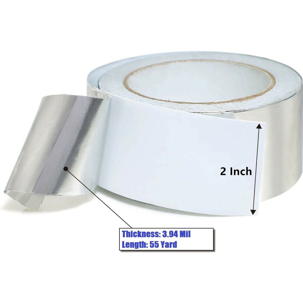 US Aluminum Foil Tape 2in x 55 Yd Insulation Adhesive Heat Resistant Waterproof