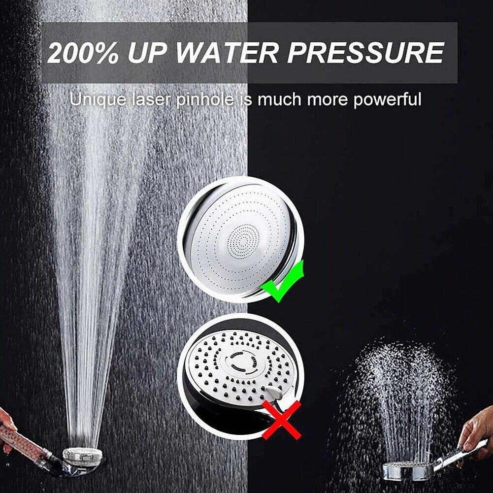 US 1~2Pc High Pressure Handheld Shower Head Water Saving Spray with Ionic Filter