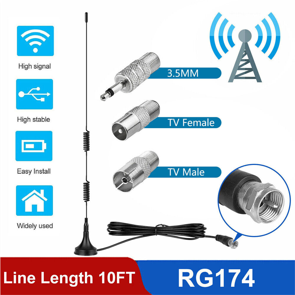 US 2-4 Pack Indoor Digital Antenna HD AM FM Radio Stereo Receiver Magnetic Stand