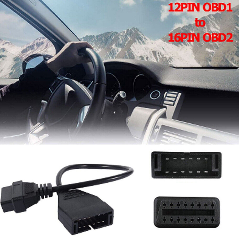 US 1-2 Pcs 12 Pin OBD1 To 16 Pin OBD2 Convertor Adapter Cable Diagnostic Scanner