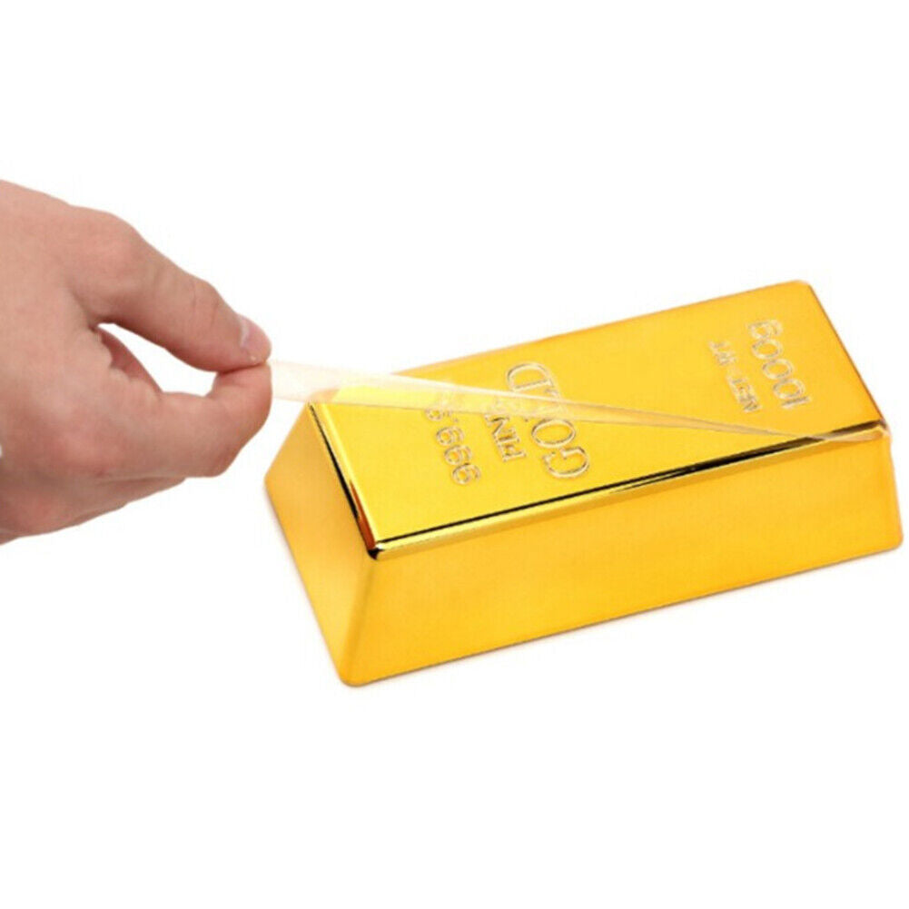 US 2-4Pcs Gold Bar 1 KG Door Stopper Brick Fake Golden Bullion Real Look No Slip