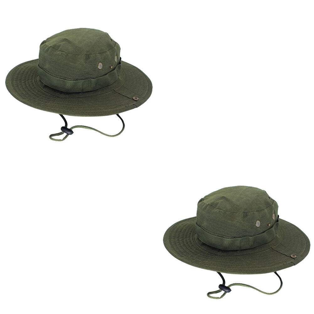 US 1-2 Pcs Boonie Bucket Hats Outdoor Fishing Hunting Wide Brim Mesh Camo Safari