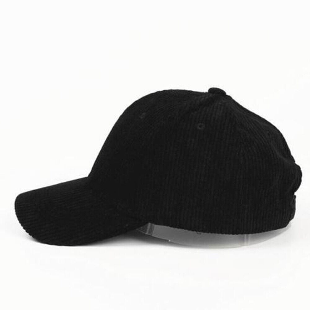 US 1-2 Pcs Cotton Corduroy Baseball Cap Classic Adjustable Plain Hat Warm Unisex