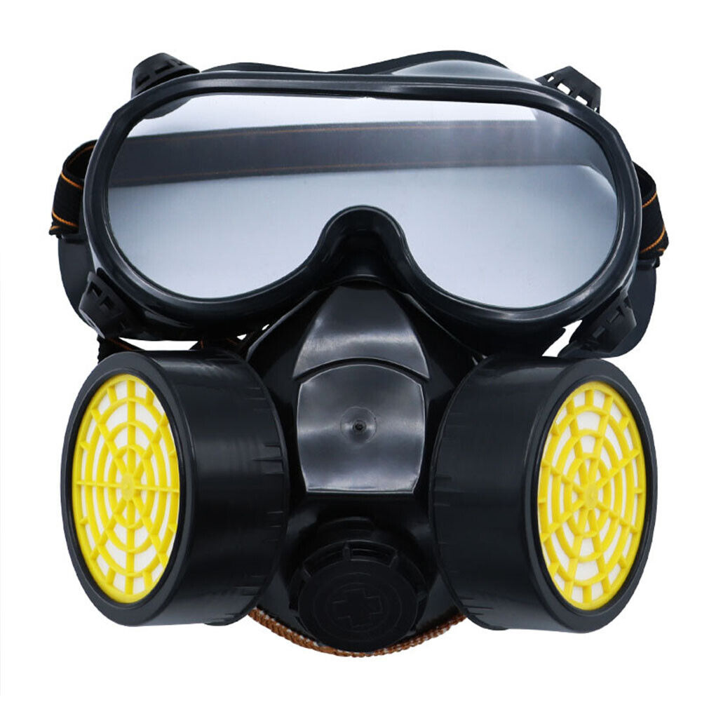 US 1-2Pc Emergency Survival Safety Respiratory GasMask Goggles Protection Filter