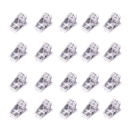 US 20-40 Pc Clear Poly Nail Gel Tips Clip for Quick Building Extension DIY Clamp