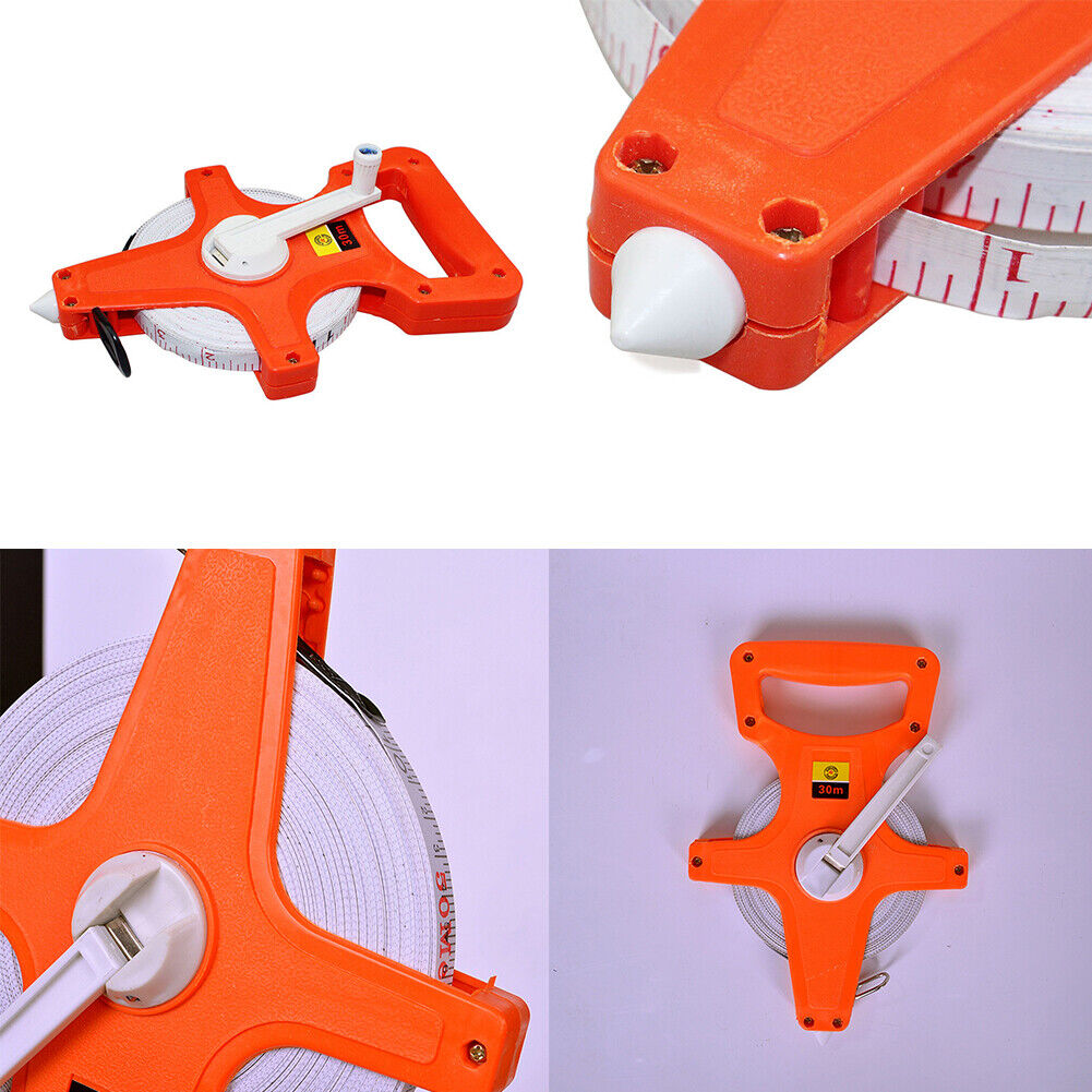 US 1-2 Pcs 1/2" x 98' Open Reel Dual Sided Fiberglass Tape Measure for Engineer