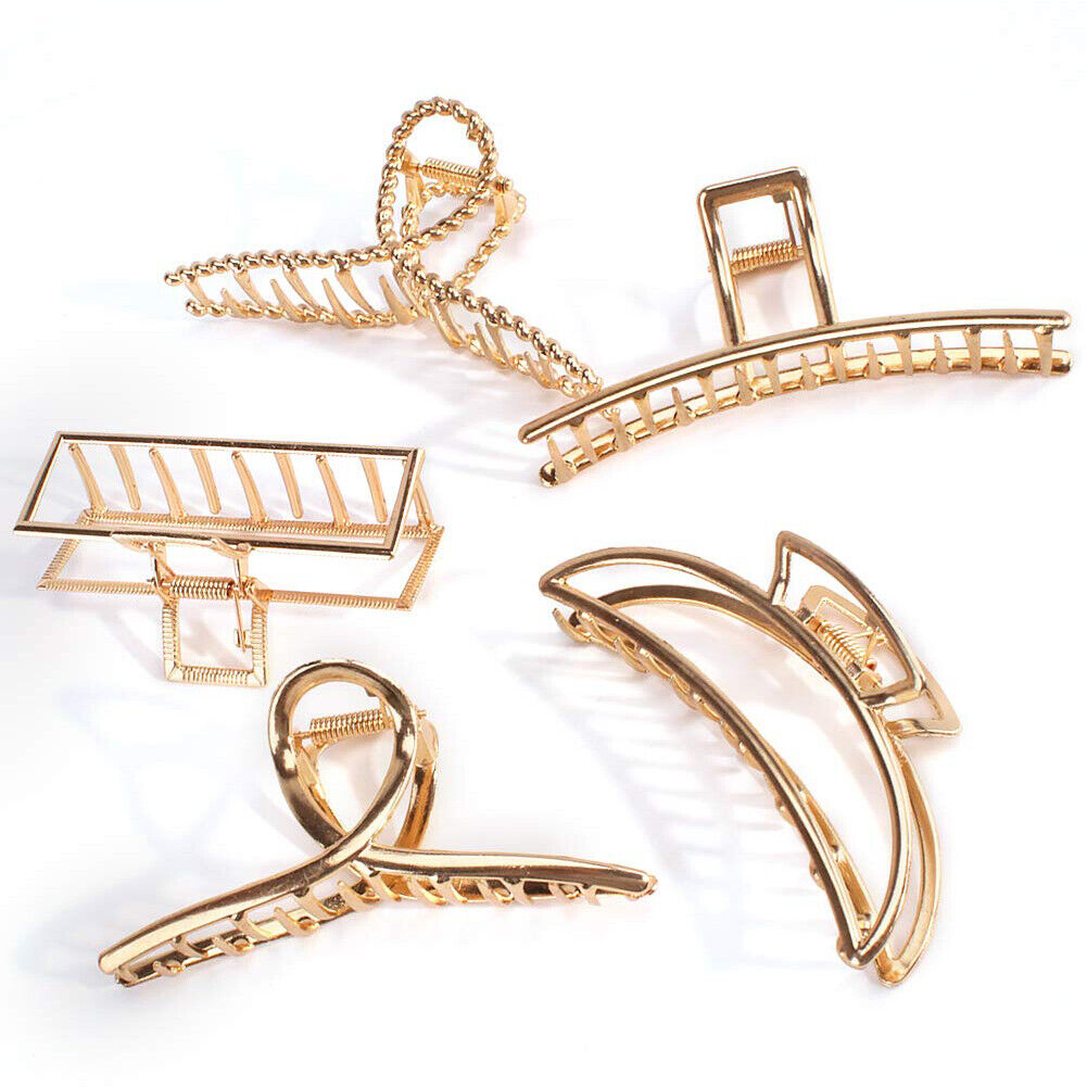 US 5-10 Pack Metal Jumbo Hair Claw Clip Large Strong Hold for Thick Hair Nonslip