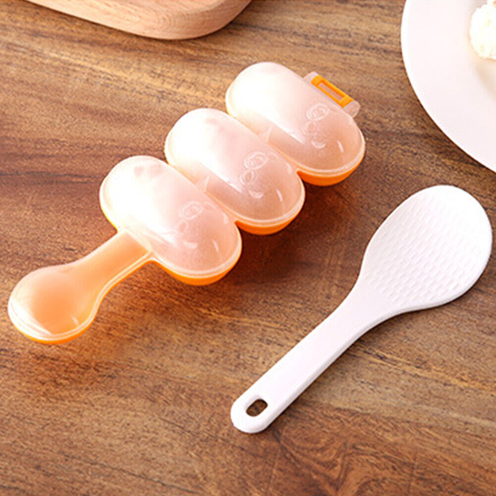 US 2-4 Pack DIY Rice Ball Mould with a Mini Paddle Rice Ball Lunch Maker Mold