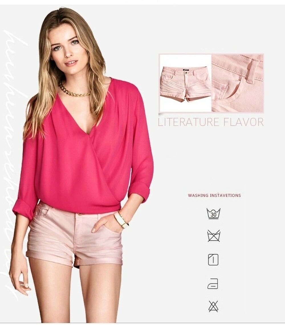 HaoDuoYi Womens Solid Color Fitted Low Waist Casual Hot Shorts